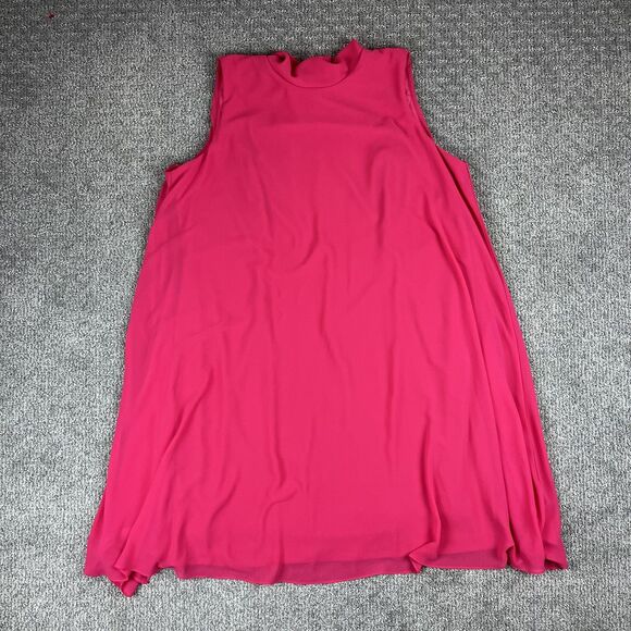 Eliza J Dress Womens 18W Pink Sleeveless Bow Neck A-Line Chiffon Cocktail Party - Picture 1 of 10